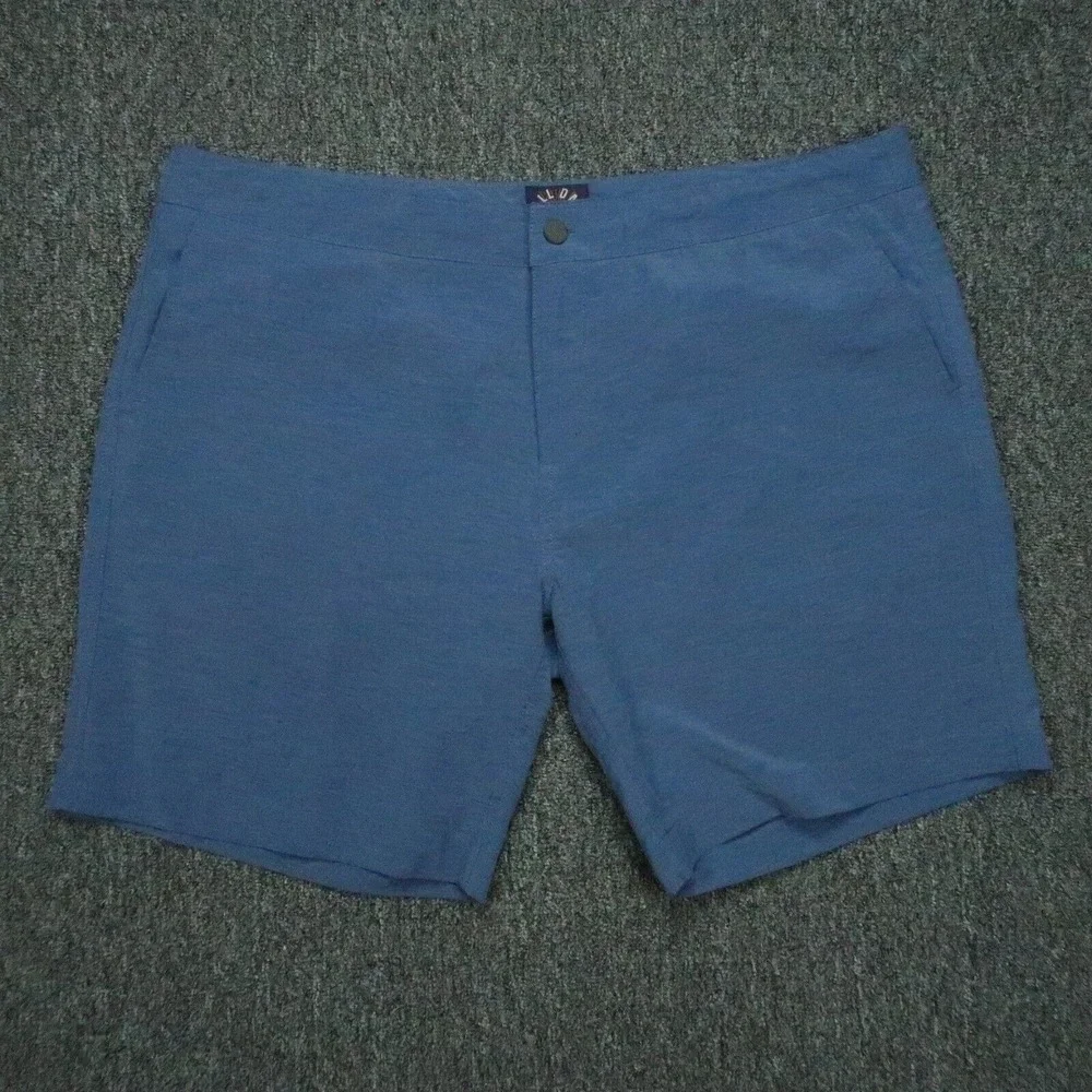 Faherty All‎ Day Shorts Mens 42 Blue Chino Stretch Zip Pocket Lightweight
